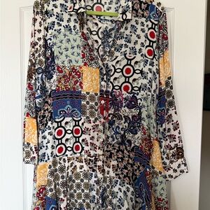 For The Republic Multicolor Patchwork Long Sleeve Top